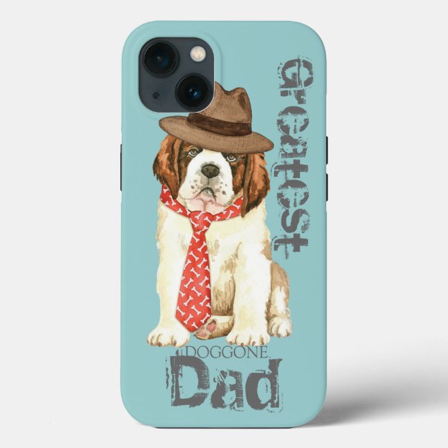 Funda De Case-Mate Para iPhone St. Bernard Dad (Reverso )