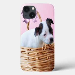 Funda Para iPhone 13 Staffordshire Puppy En Una Cesta,