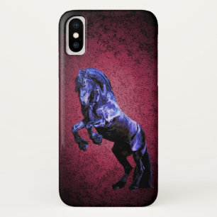 Funda Para iPhone X Stallion negro frisón, belleza negra, caballo