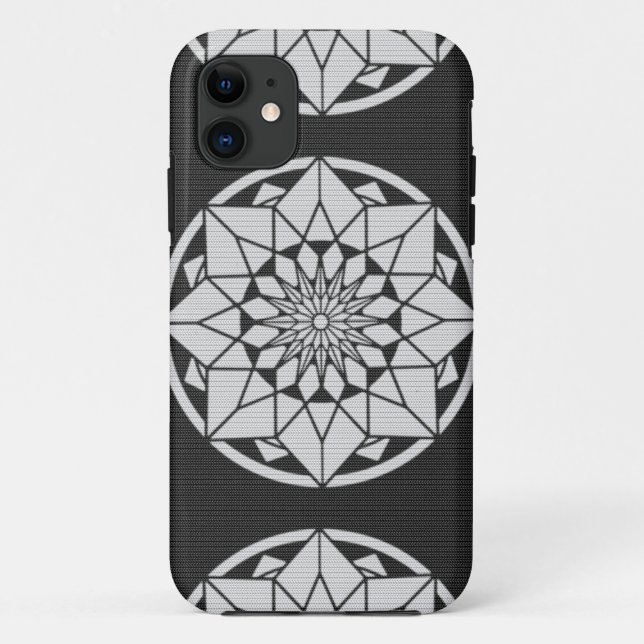 Funda De Case-Mate Para iPhone Star Mandala tejiendo blanco y negro (Reverso)