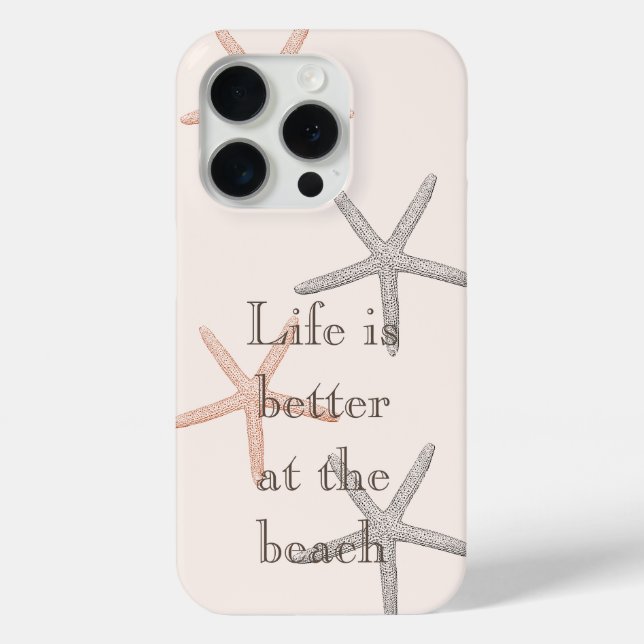 Funda De Case-Mate Para iPhone Starfish Beach Blue Peach (Reverso )