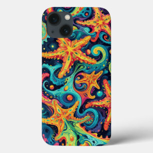 Funda Para iPhone 13 Starfish psicodélico y ondas cósmicas