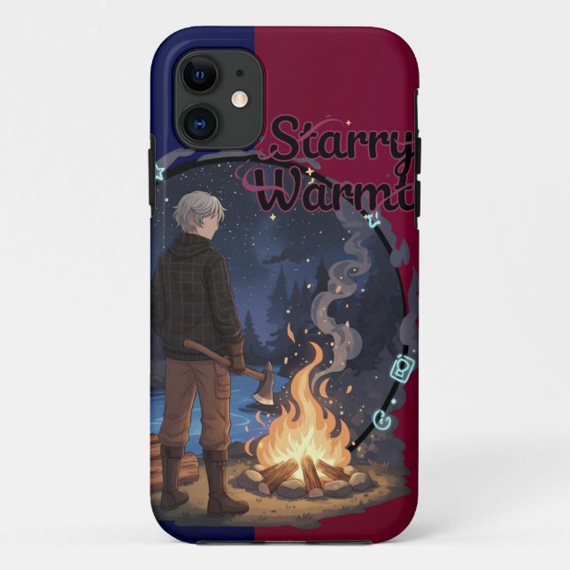 Funda De Case-Mate Para iPhone Starry Warmth - Lumberjack Anime Boy by Campfire (Reverso)