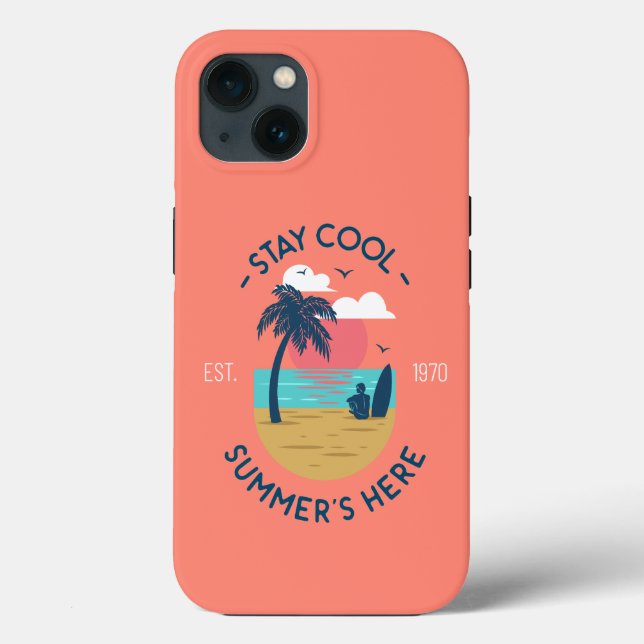 Funda De Case-Mate Para iPhone Stay Guay Summer's Here Beach Sunset (Reverso )