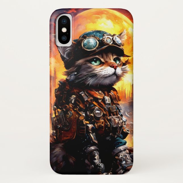 Funda De Case-Mate Para iPhone Steampunk Cat II (Reverso)