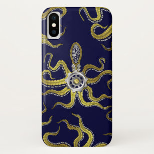 Funda Para iPhone X Steampunk Gears Octopus Kraken