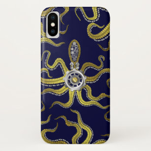 Funda Para iPhone X Steampunk Gears Octopus Kraken