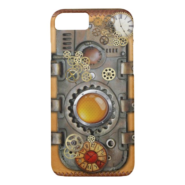 Funda De Case-Mate Para iPhone Steampunk on Leather (Reverso)