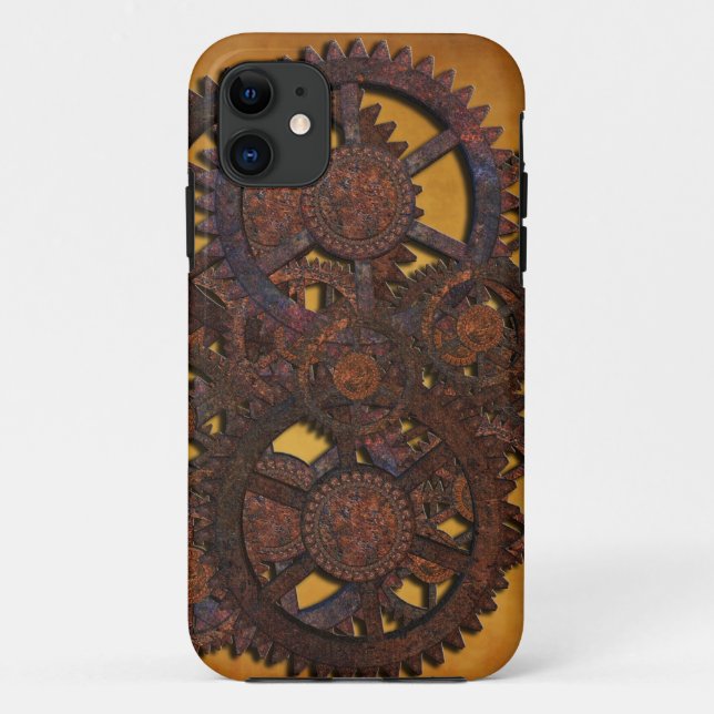 Funda De Case-Mate Para iPhone Steampunk Rusty Gears (Reverso)