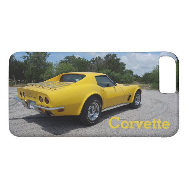 Funda De Case-Mate Para iPhone Stingray, Corvette amarillo, 1973 (Reverso (horizontal))