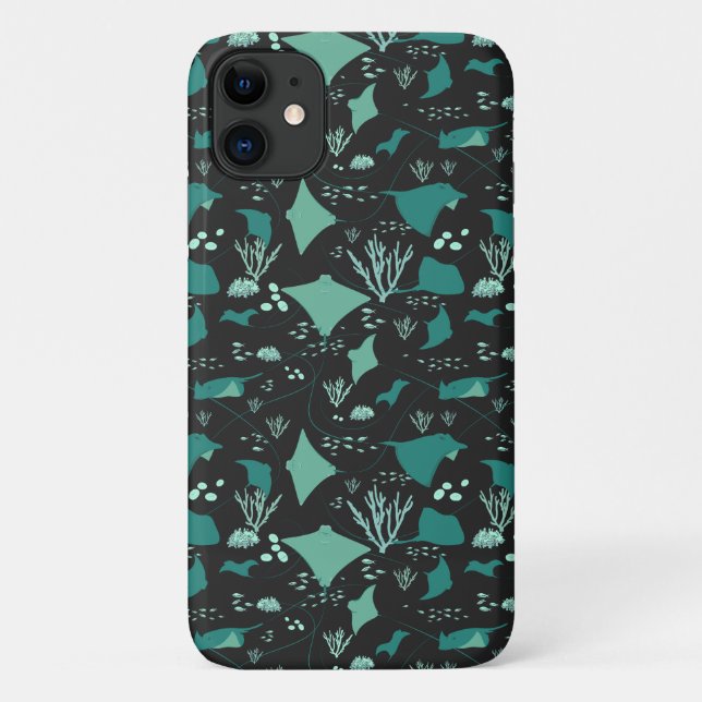 Funda De Case-Mate Para iPhone Stingray Manta Ray Vida marina submarina (Reverso)