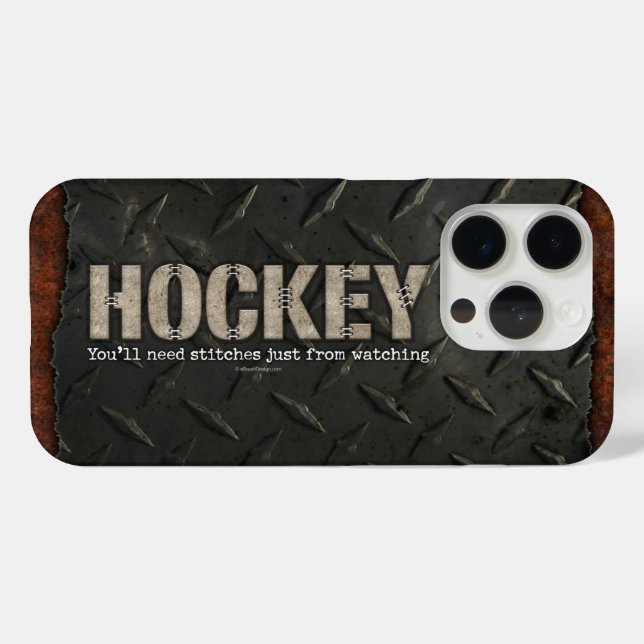 Funda De Case-Mate Para iPhone Stitks de hockey (Reverso Horizontal)