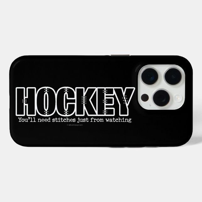 Funda De Case-Mate Para iPhone Stitks de hockey (Reverso  (Horizontal))