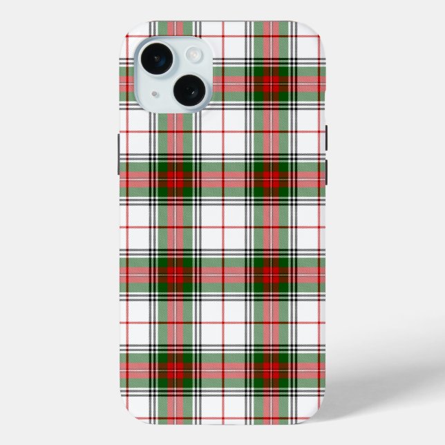 Funda De Case-Mate Para iPhone Stuart / Stewart tartan blanco rojo platillo verde (Reverso )
