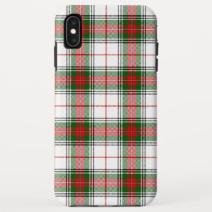 Funda Para iPhone XS Max Stuart / Stewart tartan blanco rojo platillo verde