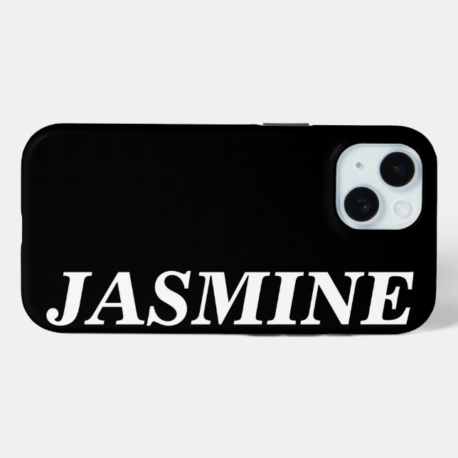FUNDA DE Case-Mate PARA iPhone STYLISH MODERN CUSTOM NAME SOLID BLACK COLOUR (Reverso (Horizontal))