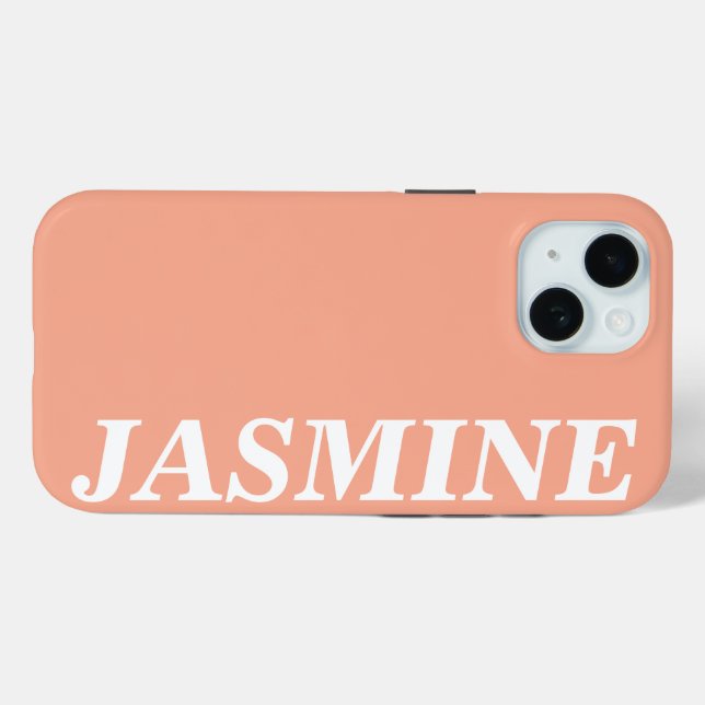 FUNDA DE Case-Mate PARA iPhone STYLISH MODERN CUSTOM NAME SOLID PEACH COLOUR (Reverso (Horizontal))