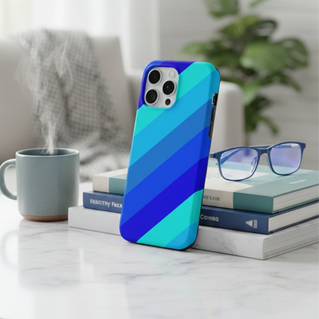 Funda De Case-Mate Para iPhone Stylish monochrome Blue Stripes aesthetic (Subido por el creador)