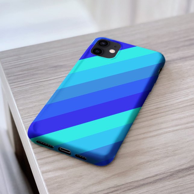Funda De Case-Mate Para iPhone Stylish monochrome Blue Stripes aesthetic (Subido por el creador)