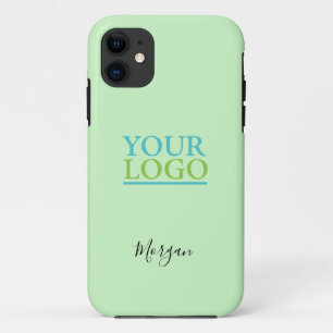 Funda Para iPhone 11 Su logotipo/arte/foto, nombre en letra script negr