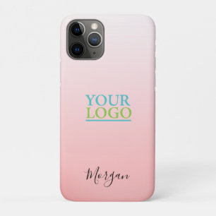 Funda Para iPhone 11 Pro Su logotipo/arte/foto, nombre en negro, iP melocot