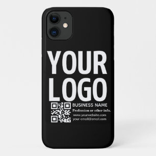 Funda Para iPhone 11 Su logotipo con código QR editable y texto