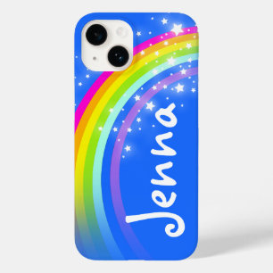 Funda Para iPhone 14 De Case-Mate Su nombre 5 letras azul arcoiris