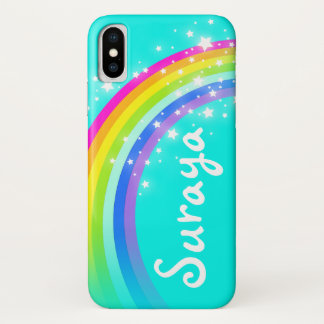 title_seo2 Su nombre 6 letra rainbow aqua iphone case