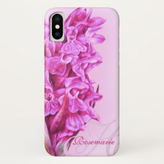 Funda Para iPhone X Su nombre es Orchid floral rosa estuche de iphone