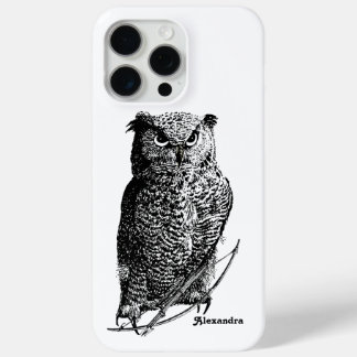 Funda Para iPhone 15 Pro Max Su nombre o flechas de búho de presupuesto