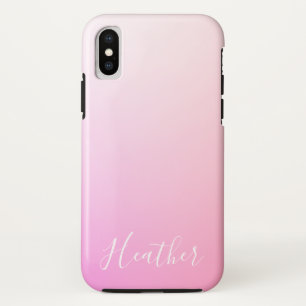 Funda Para iPhone X Su nombre o palabra   Gradación De Ombre Rosa