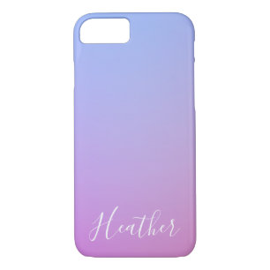 Funda Para iPhone 8/7 Su nombre o palabra   Gradiente rosa morado y azul