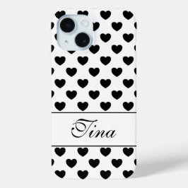 Funda Para iPhone 15 Su nombre personalizado, bonito patrón de puntos d