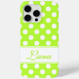 Funda Para iPhone 15 Pro Max Su nombre personalizado, cubierta verde llamativa