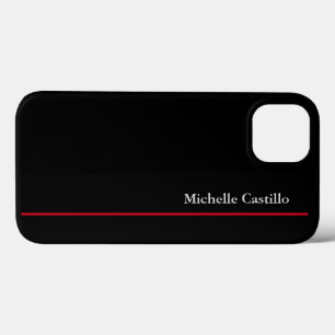 Funda Para iPhone 13 Su nombre Platón Profesional Moderno Rojo Negro