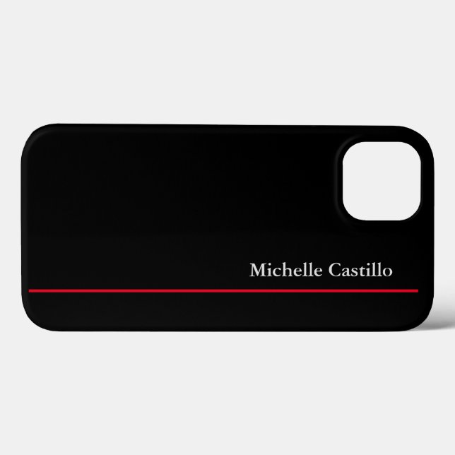 Funda De Case-Mate Para iPhone Su nombre Platón Profesional Moderno Rojo Negro (Reverso (Horizontal))