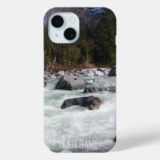 Funda Para iPhone 15 Su propia foto de Whitewater personalizada vertica