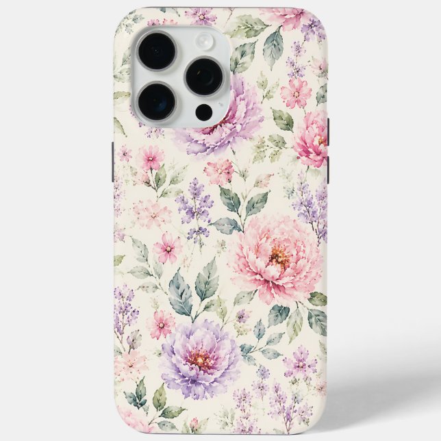 Funda De Case-Mate Para iPhone Suave Peonía Floral Acuarela (Reverso )