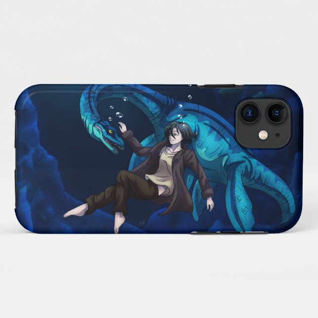 Funda De Case-Mate Para iPhone Subacuático con un Plesiosaurio (Reverso (horizontal))