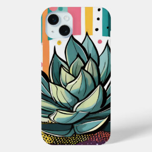 Funda Para iPhone 15 Mini Suculenta planta con puntos coloridos