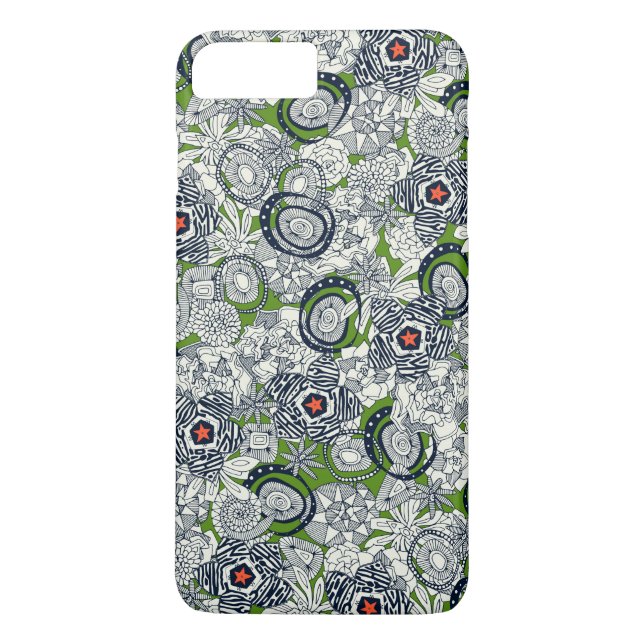 Funda De Case-Mate Para iPhone suculentas verde naranja estrella (Reverso)