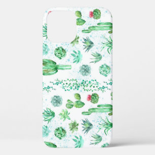 Funda Para iPhone 12 Suculento Jardín: Acuarela De Fondo Impresionante.