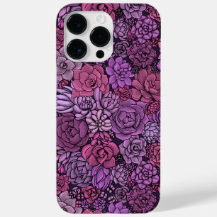 Funda Para iPhone 14 Pro Max De Case-Mate Suculento jardín de color rosa y violeta