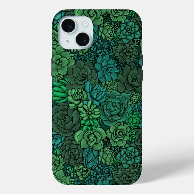 Funda De Case-Mate Para iPhone Suculento jardín en verde (Reverso )