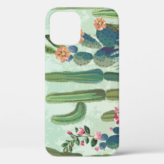 Funda Para iPhone 12 Suculentos: patrón de cactus vintage