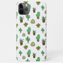 Funda Para iPhone 11 Pro Max Suculentos y cactus ilustrados