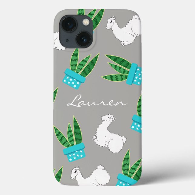 Funda De Case-Mate Para iPhone Suculentos y Llama Durmiente | Personalizado (Reverso)