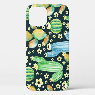 Funda Para iPhone 12 Sucultores Patrón de acuarela Cactus Floral