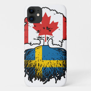 Funda Para iPhone 11 Suecia Bandera sueca canadiense de raíces de árbol
