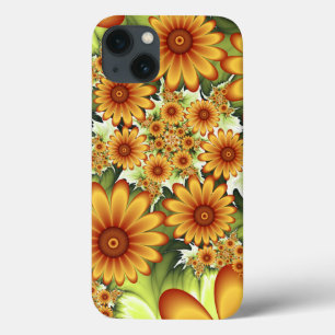 Funda Para iPhone 13 Sueño floral, arte fractal de flores abstractas mo